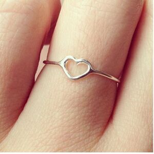 VERAMEAT Sterling Silver Got Heart? Thin Stackable Ring Size 7.5